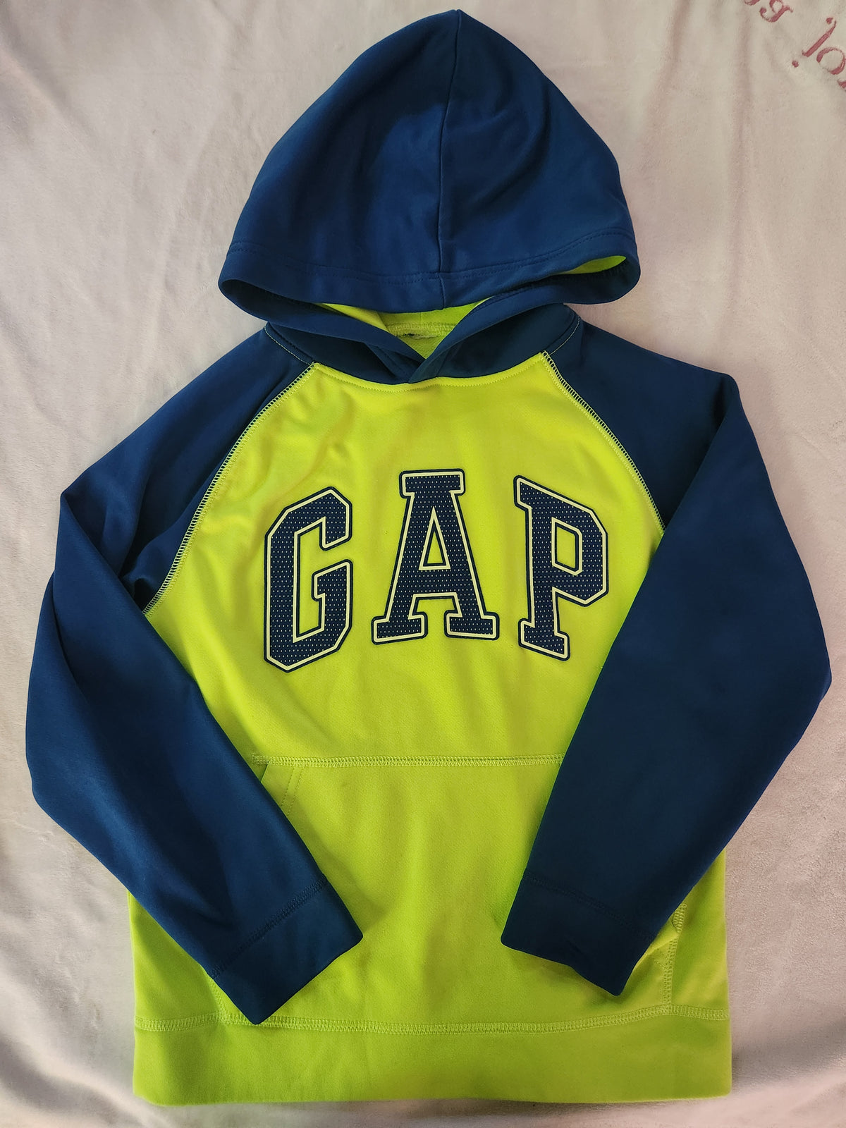 #167 GAP Kids 7/8 Neon Hooded Pullover Sweatshirt