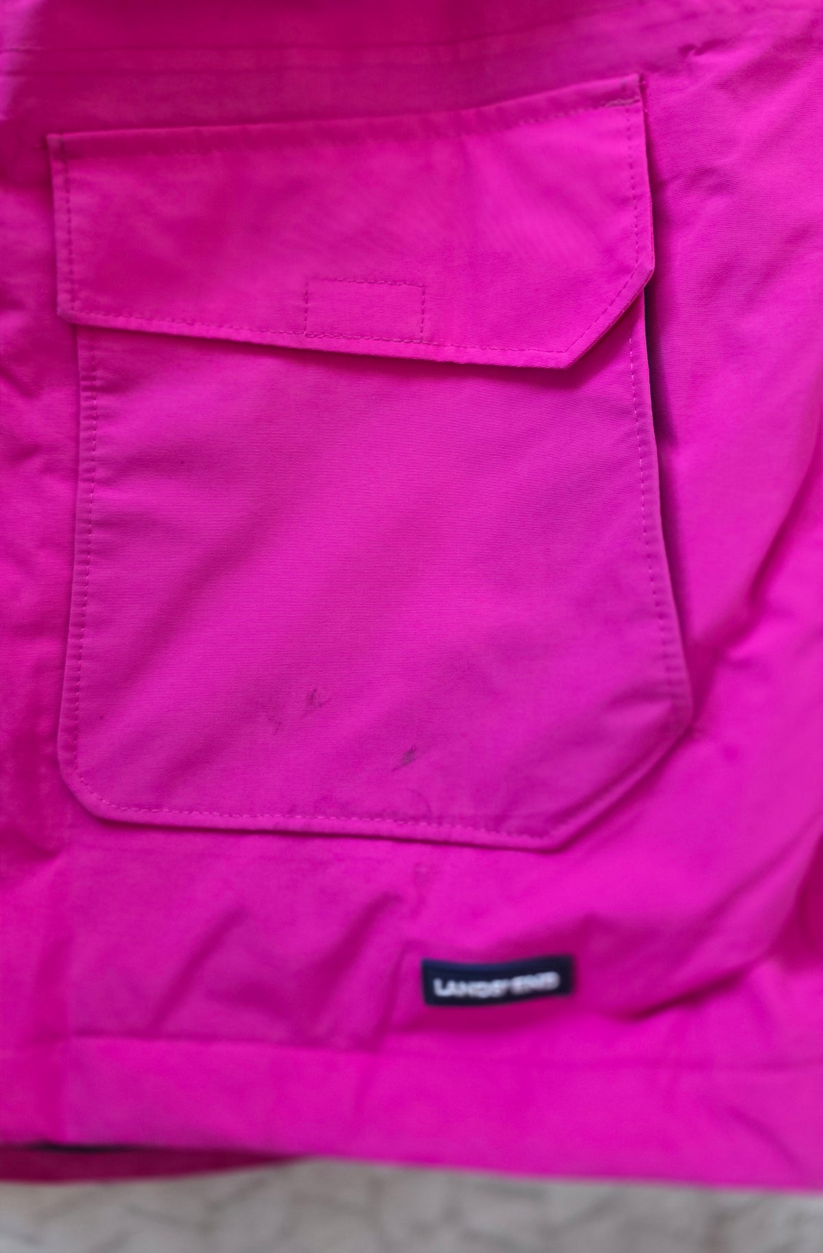 #190 Girls S (7/8) Land's End Pink Winter Coat with Hood