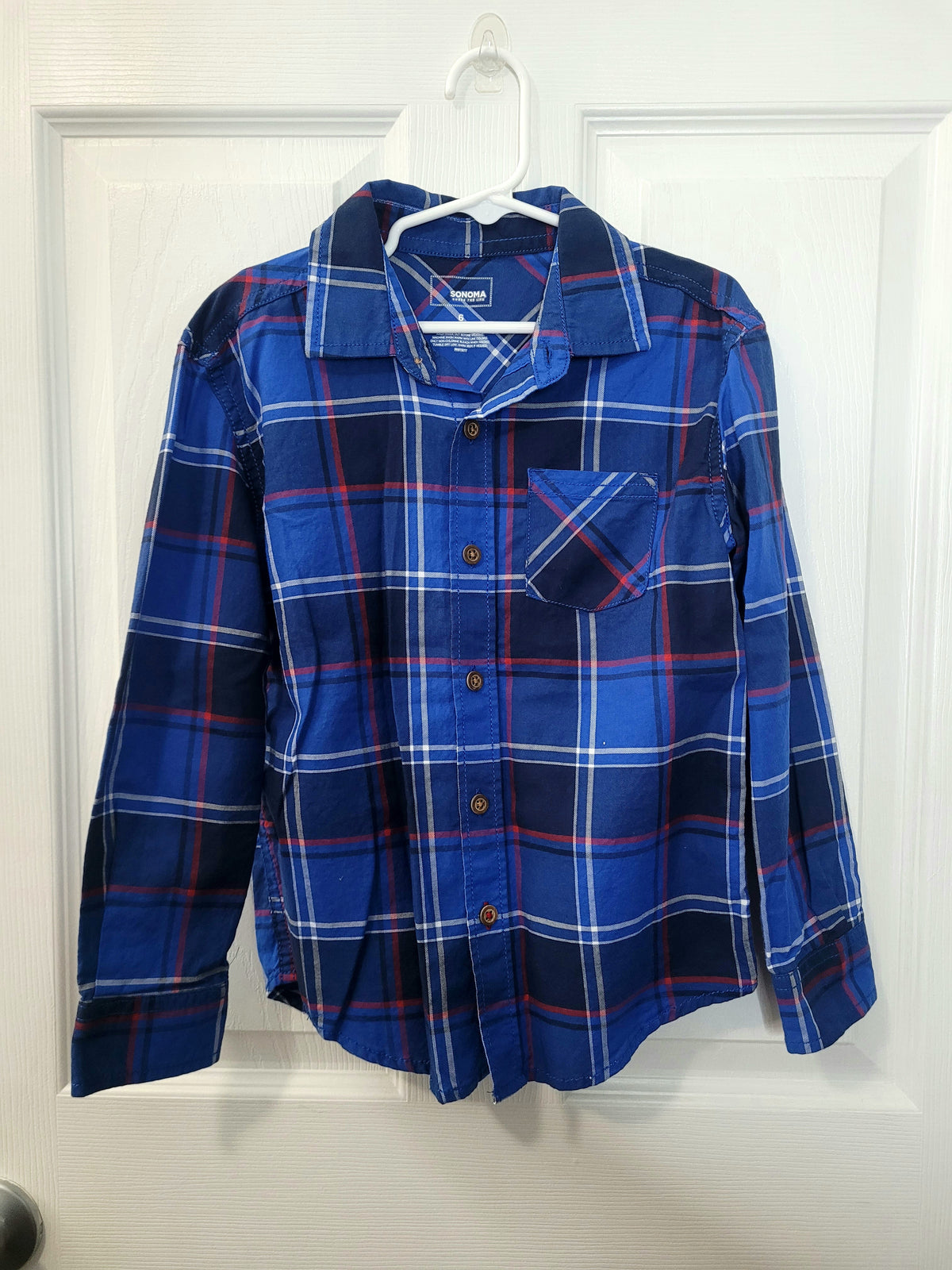#164 Sonoma Plaid Button-Down Top Boys 6