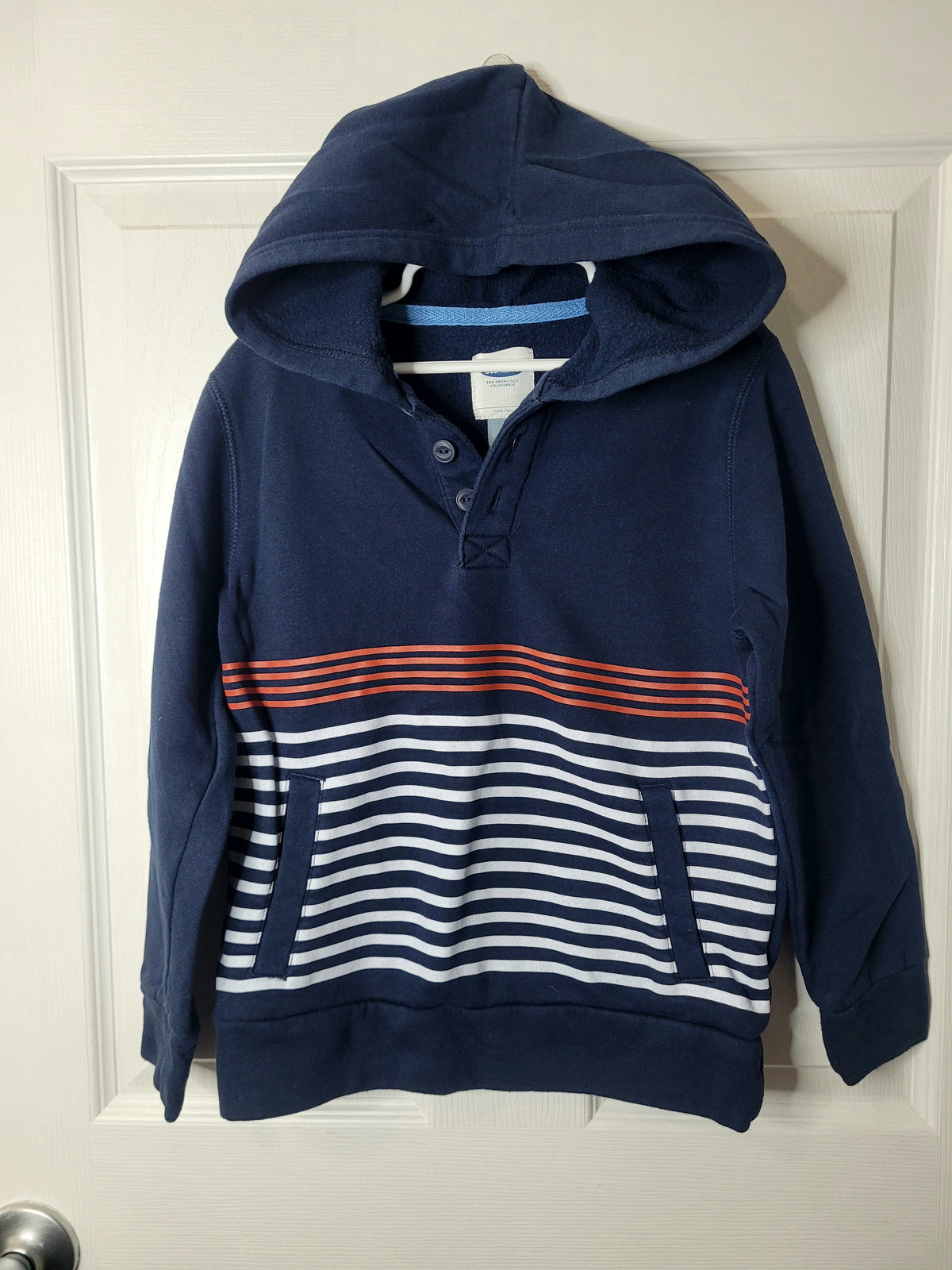 #164 Old Navy Quarter-Button Hoodie Boys S (6-7)
