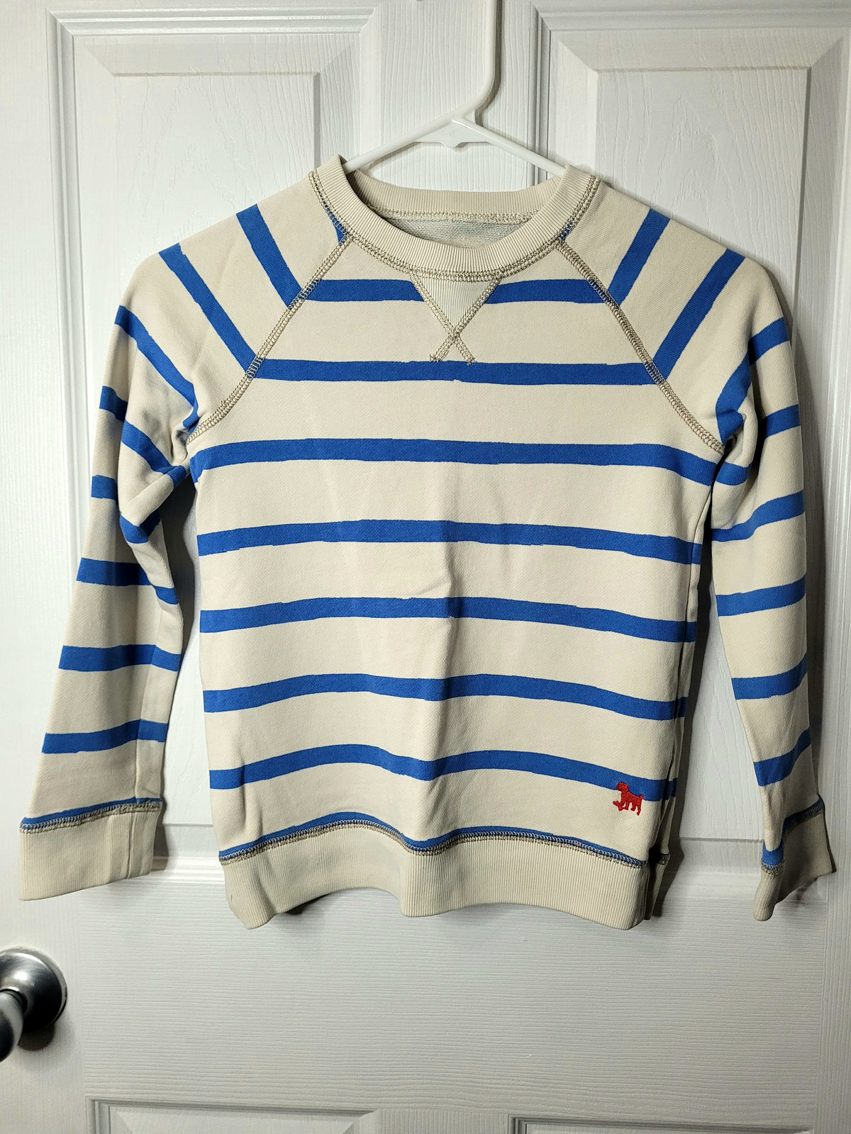 #164 Mini Boden Striped Crewneck Boys 6-7Y