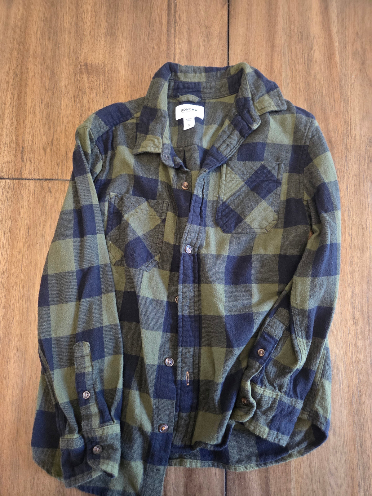Seller 188 boys sonoma thick flannel button up size 7
