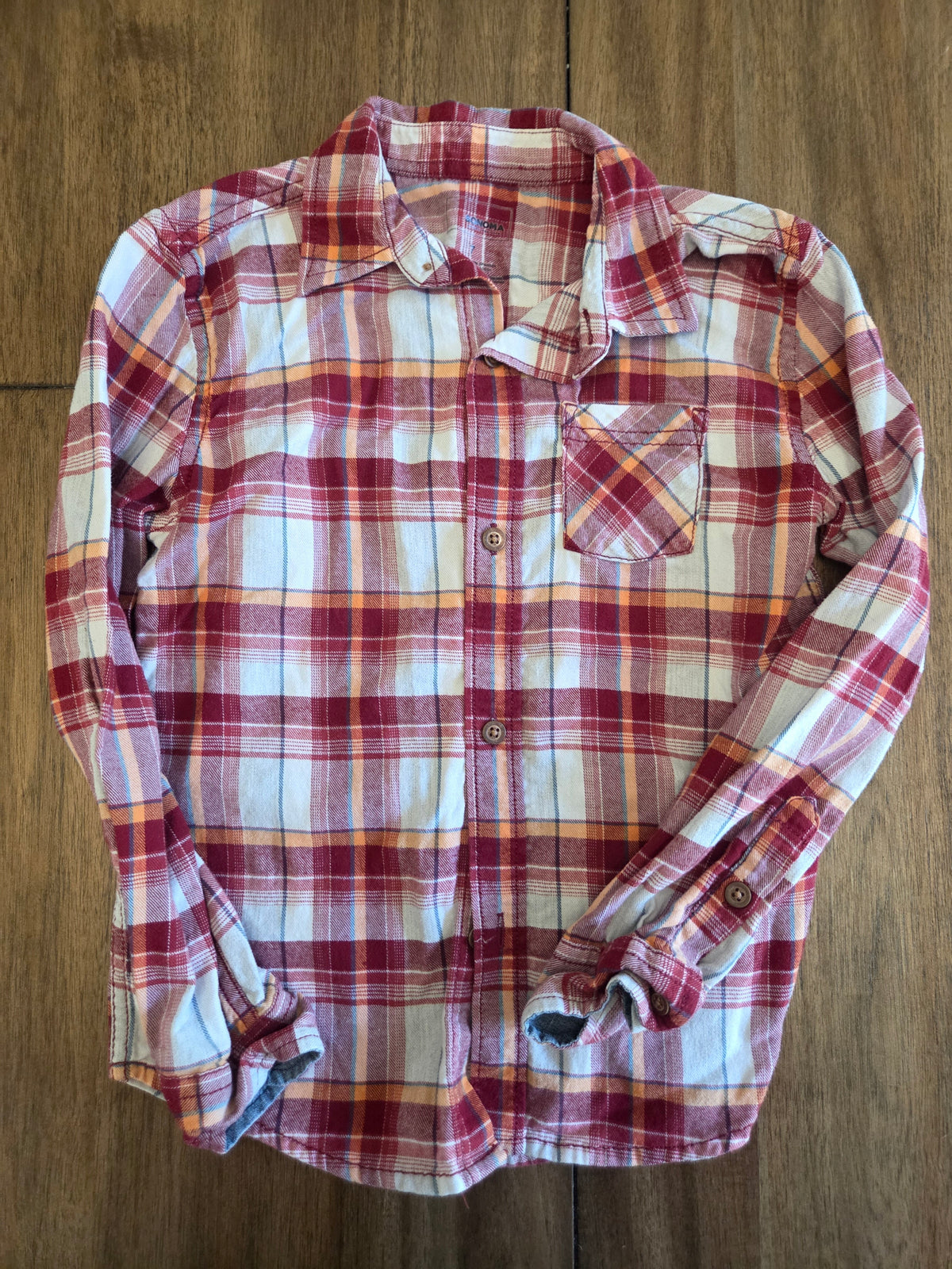 Seller 188 boys sonoma thick flannel button up size 7
