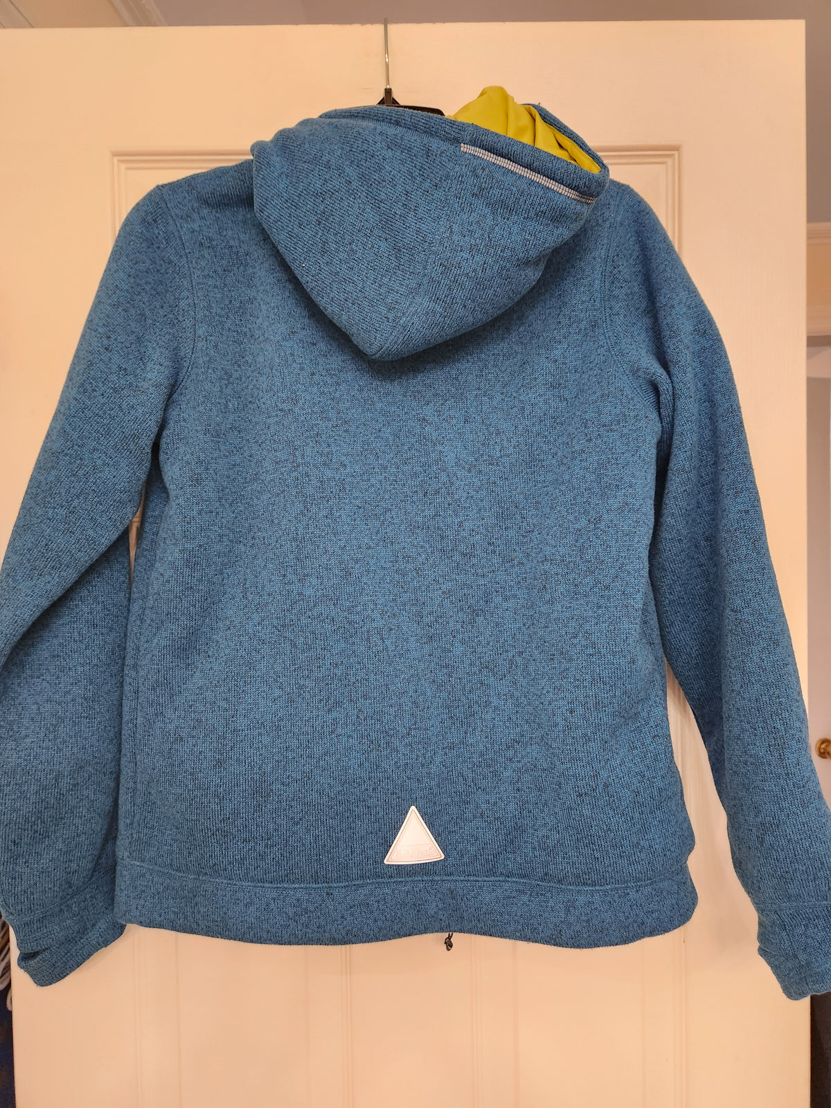 #167 LL Bean Kids 14-16 Insulated Primaloft Knit Blue Green Hooded Sweatshirt Coat