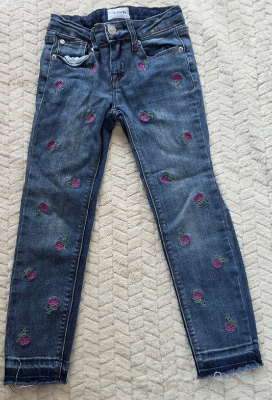 #190 Girls 7 Hudson Floral Jeans