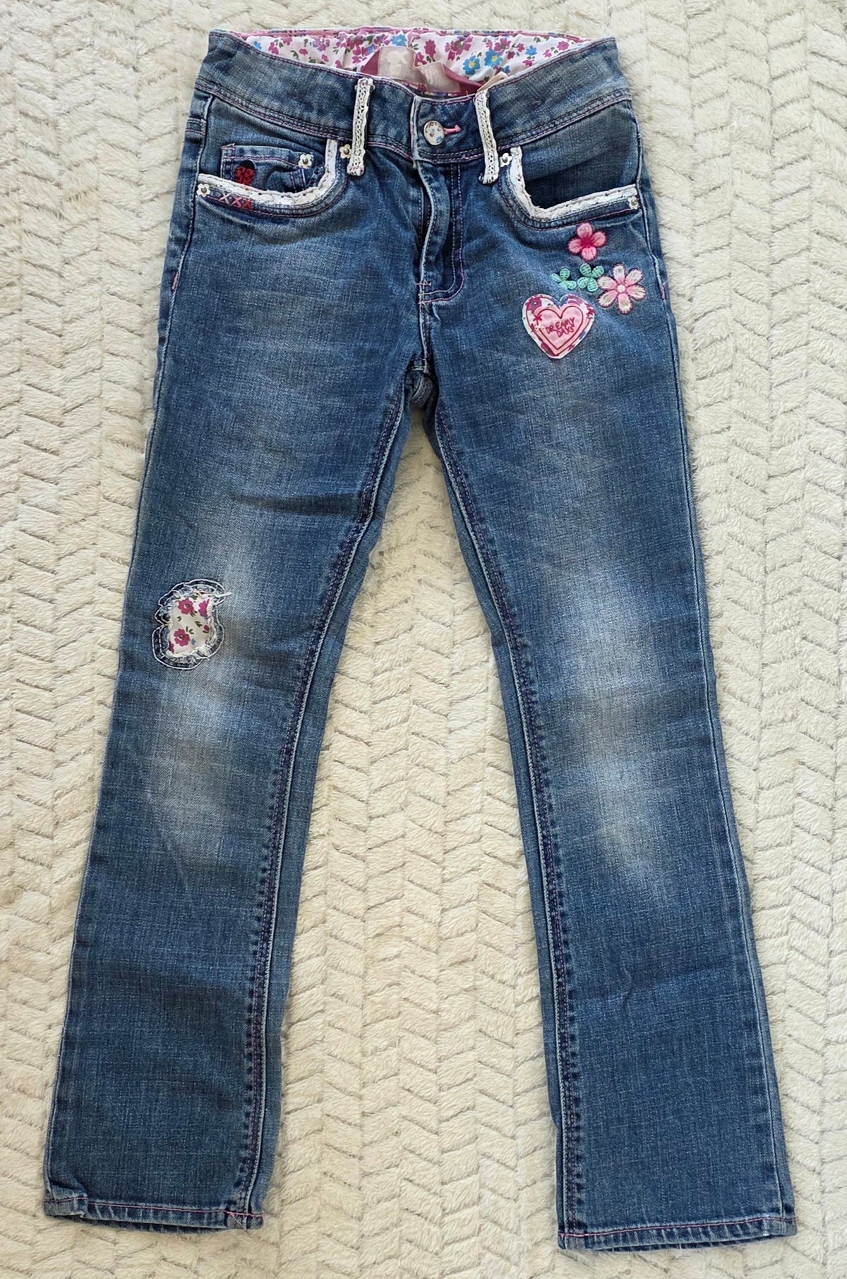 #190 Girls 7-8 Fit & Star Blue Jeans