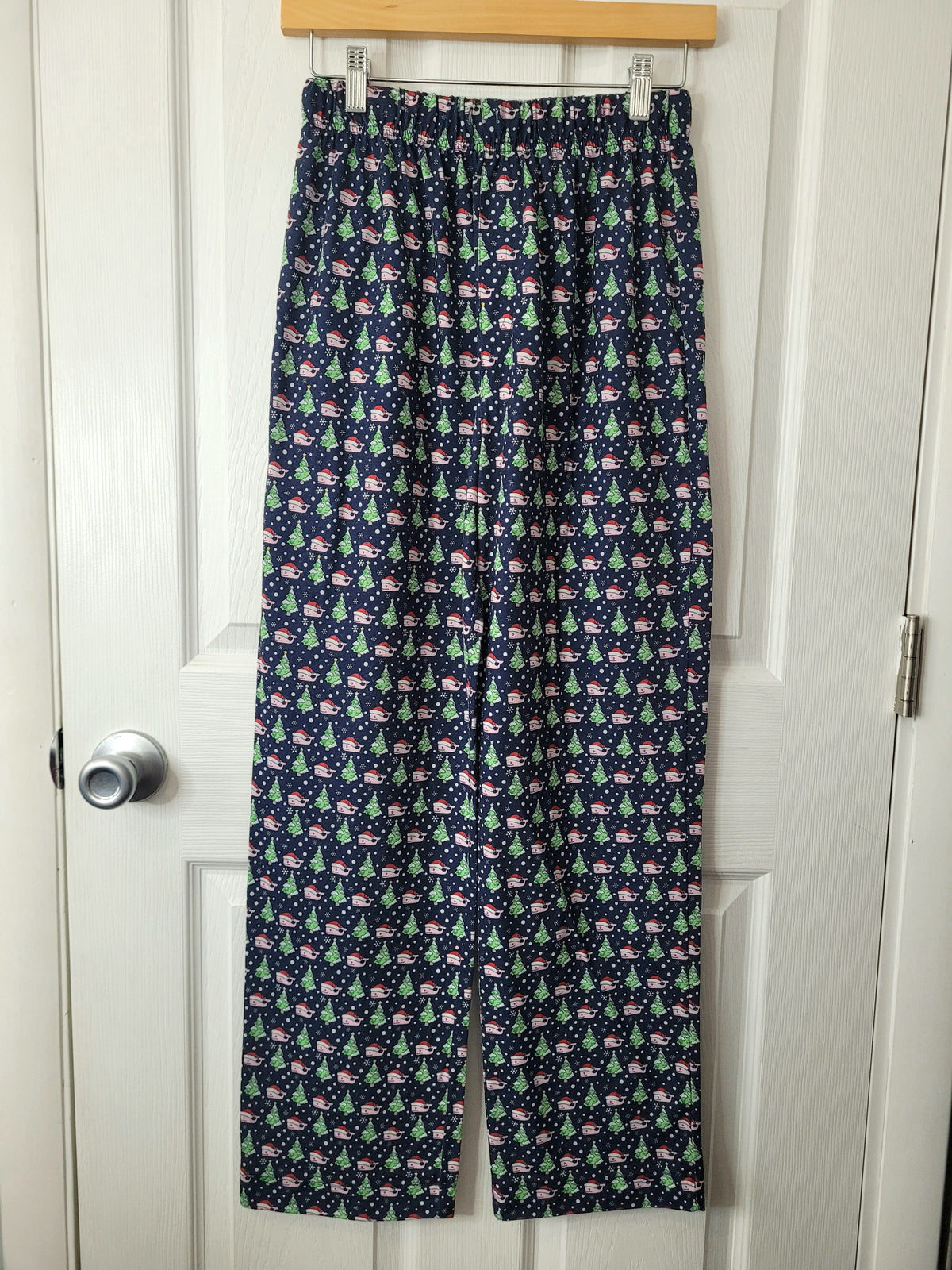 #164 Vineyard Vines Blue Christmas Pajama Bottoms Girls 14-16