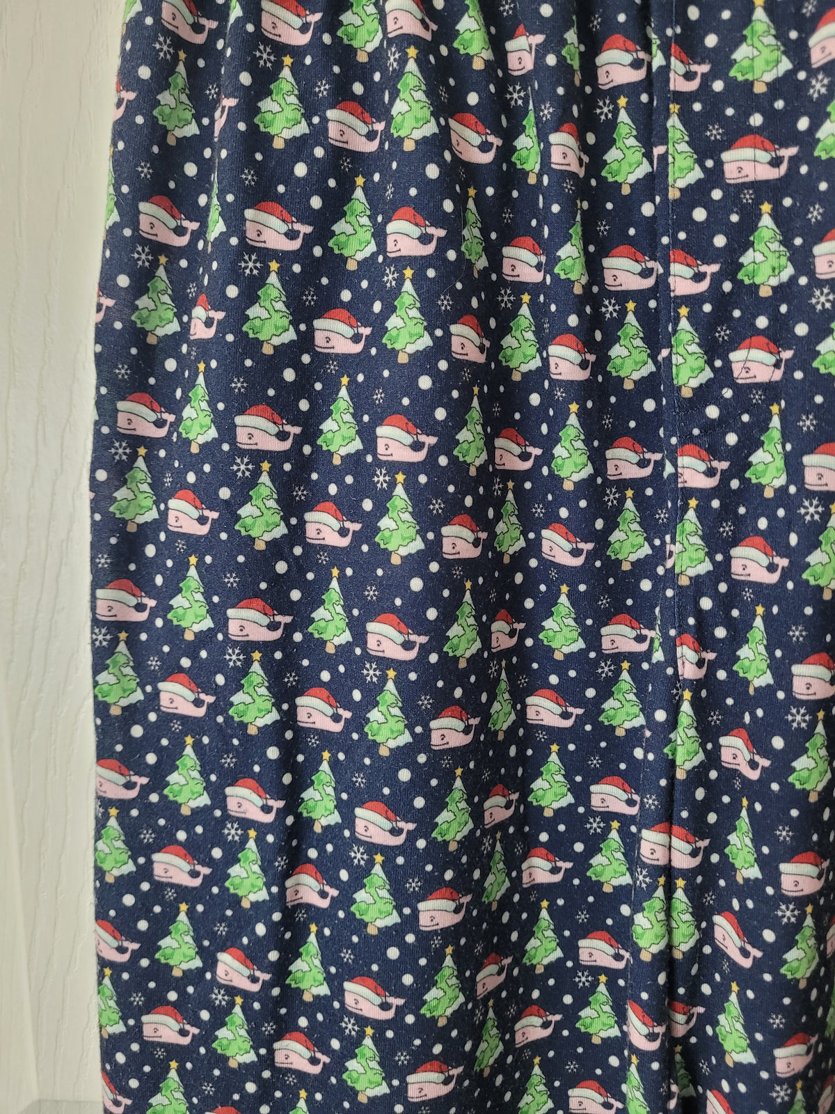 #164 Vineyard Vines Blue Christmas Pajama Bottoms Girls 14-16