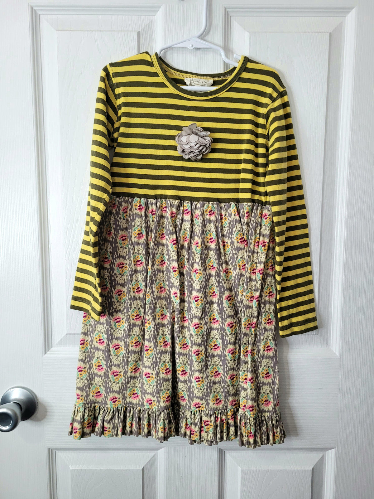 #164 *REDUCED* Hannah Kate Striped Bouquet Dress Girls 6