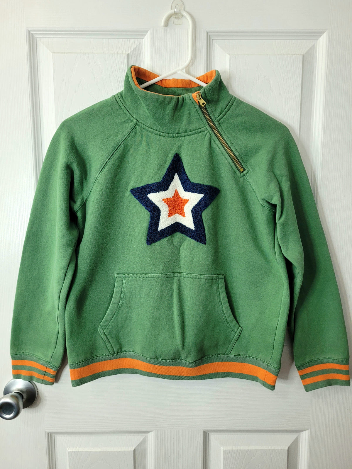 #164 Mini Boden Star Zip Neck Sweatshirt Girls 11-12Y