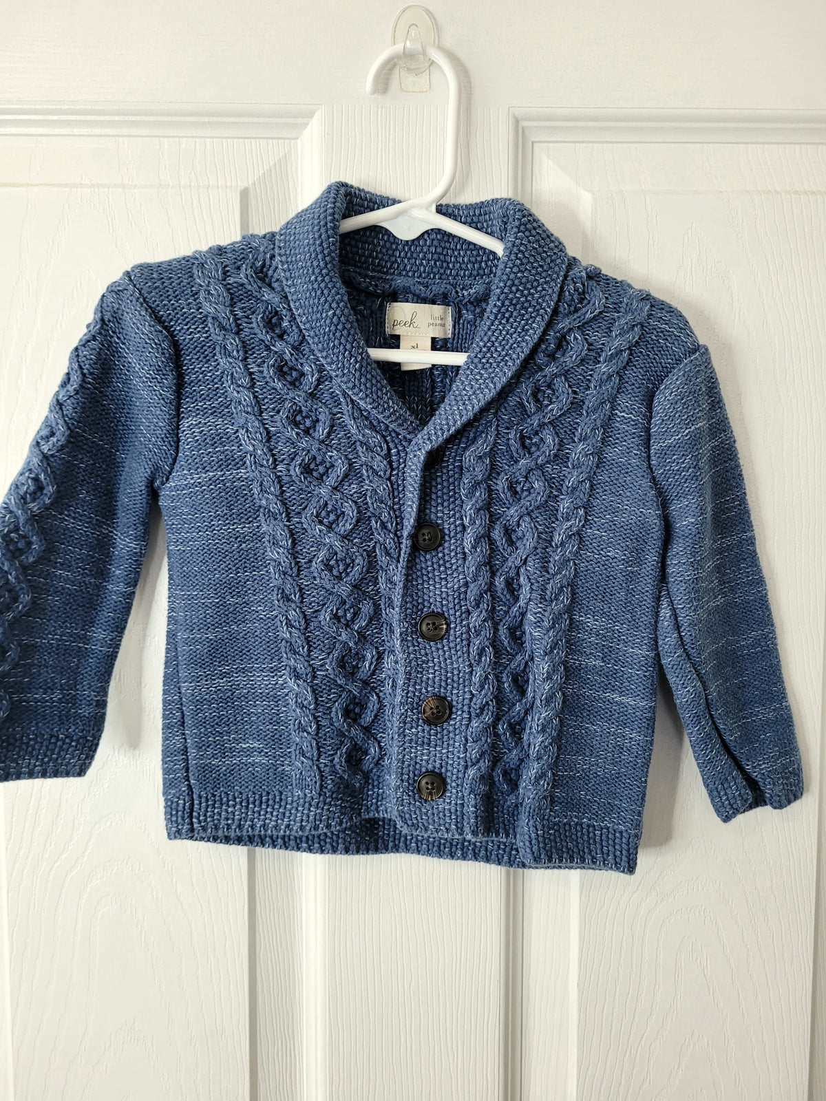 #164 peek... Cable-knit Cardigan Girls 18-24M