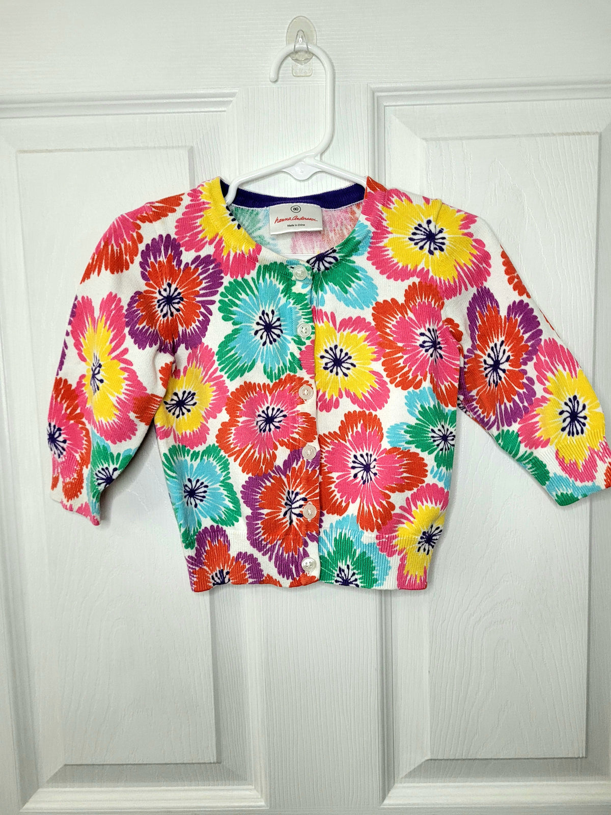 #164 Hanna Andersson Flower Cardigan Girls 80/18-24M