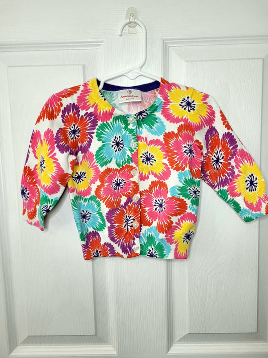 #164 *REDUCED* Hanna Andersson Flower Cardigan Girls 80/18-24M