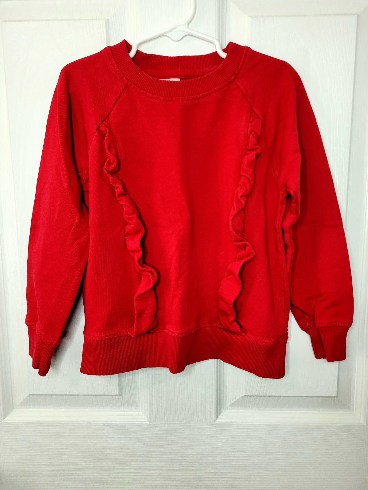 #164 Hanna Andersson Red Ruffle Crewcut Girls 110/5