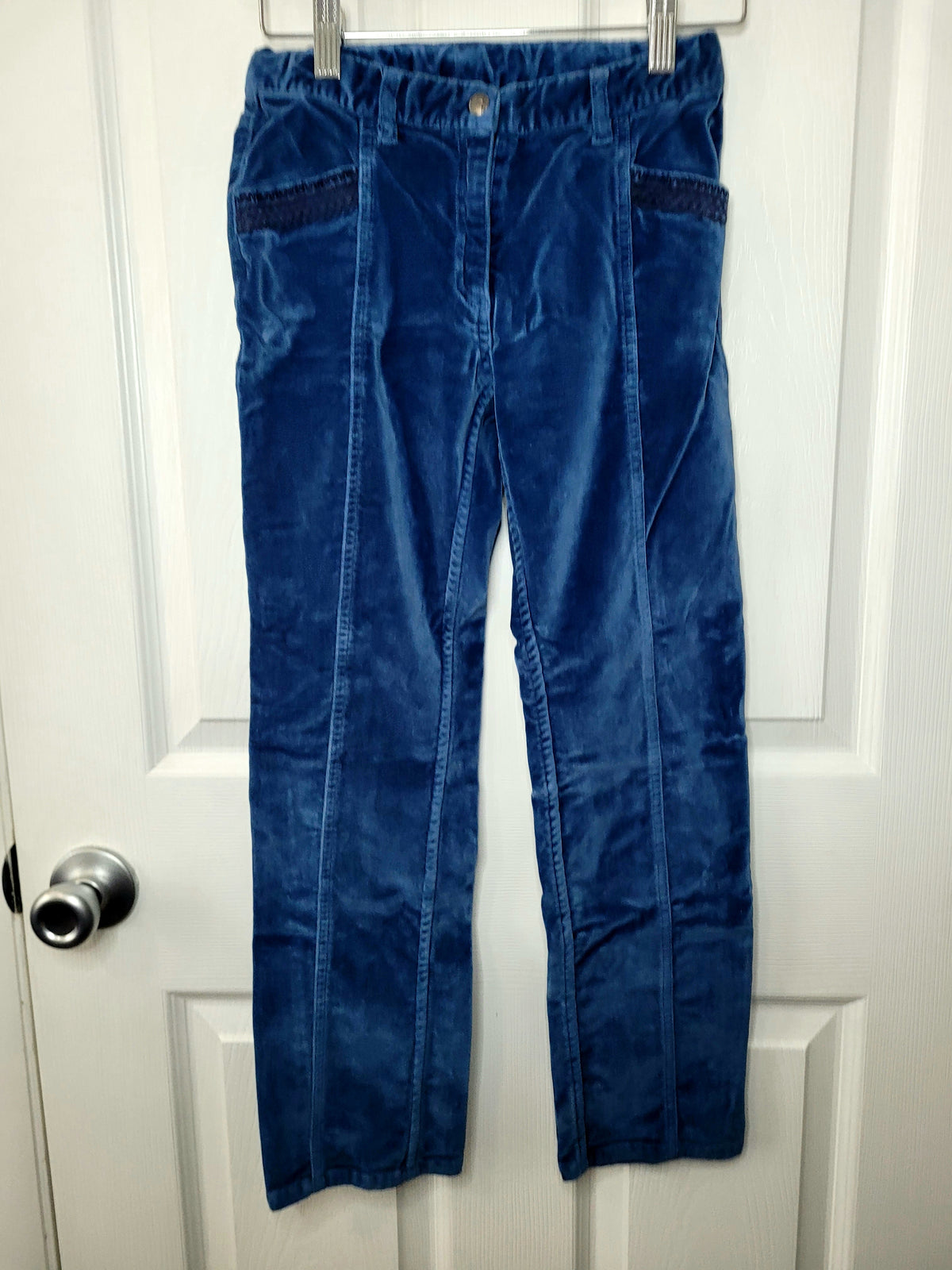 #164 Hanna Andersson Crushed Velvet Embroidered Pants Girls 140/10