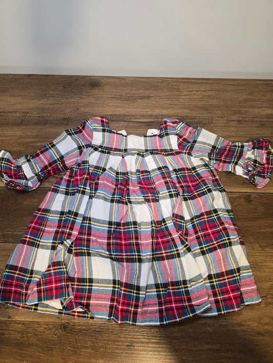 #131 Gap Flannel long sleeve dress sz 12-18M