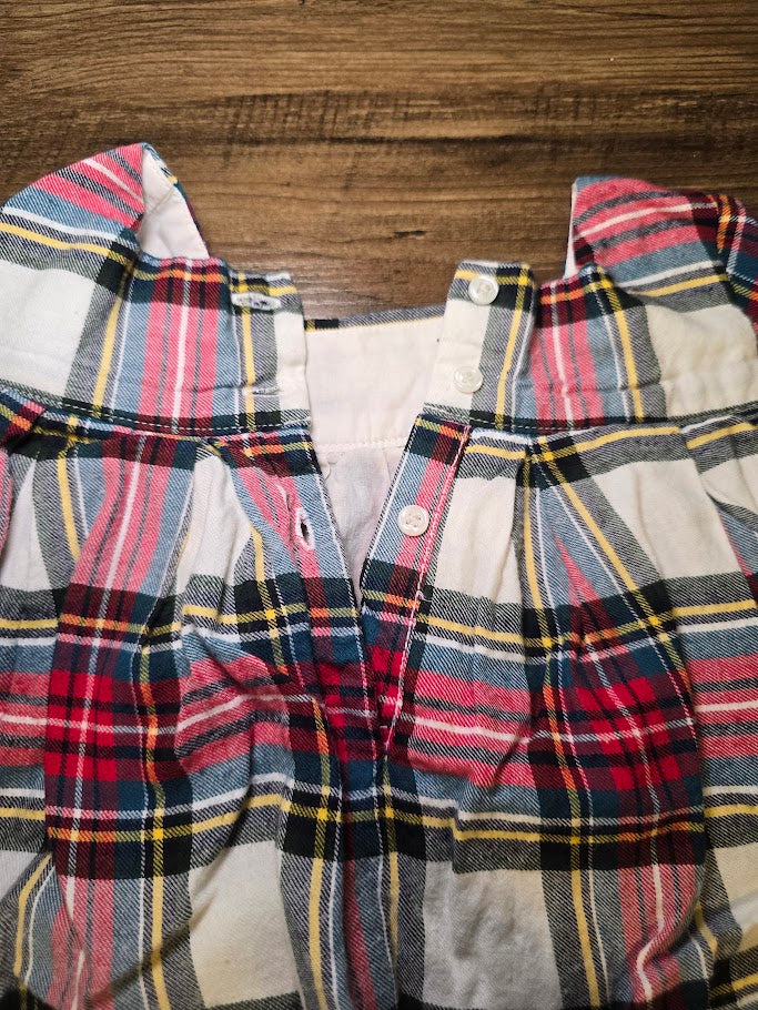 #131 Gap Flannel long sleeve dress sz 12-18M