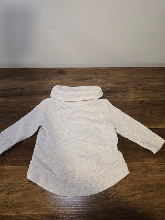 #131 Old Navy Shimmer gray sweatshirt with cowl neck 12-18M