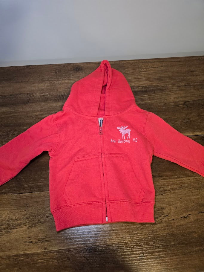 #131 Bar Harbor red moose sweatshirt sz 12M