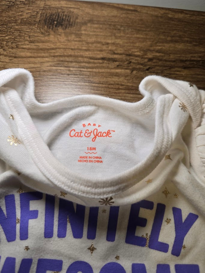 #131 Cat & Jack Awesome onesie sz 18M