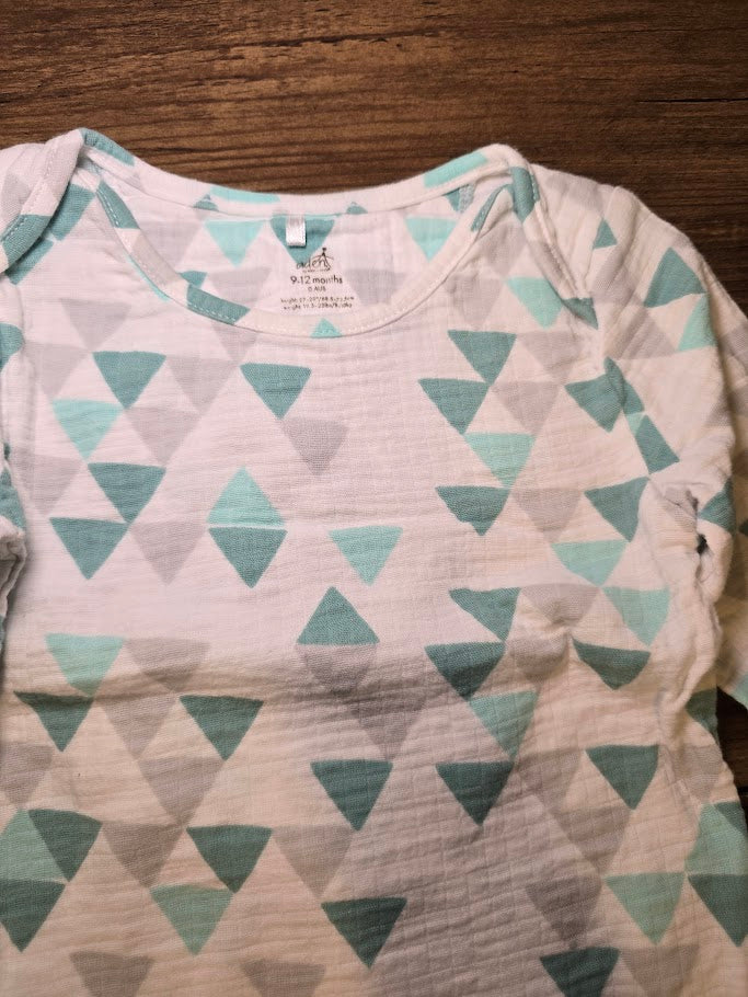 #131 Set of 3 Aden & Anais muslin long sleeve onesies sz 9-12M
