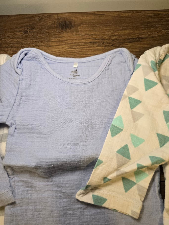 #131 Set of 3 Aden & Anais muslin long sleeve onesies sz 9-12M