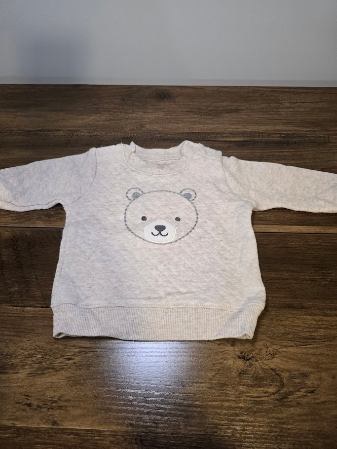 #131 Carter's cream bear sweatshirt sz 6M