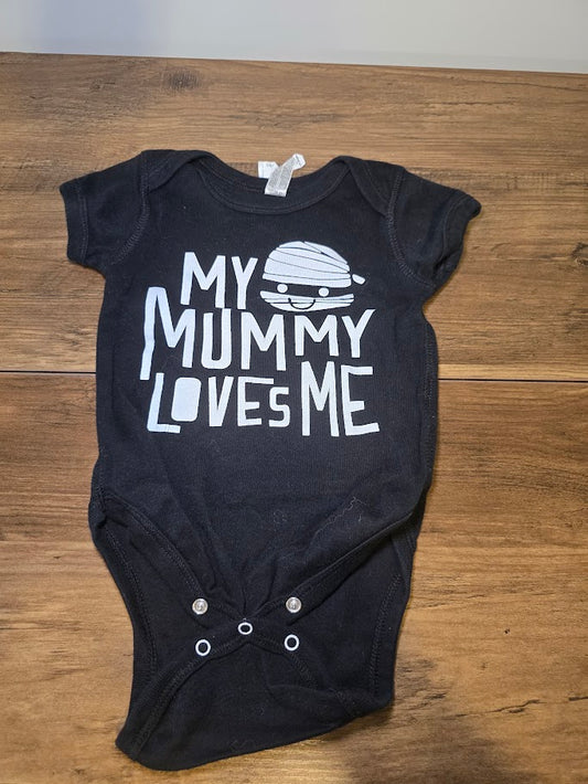 #131 Halloween Mummy onesie sz 12M
