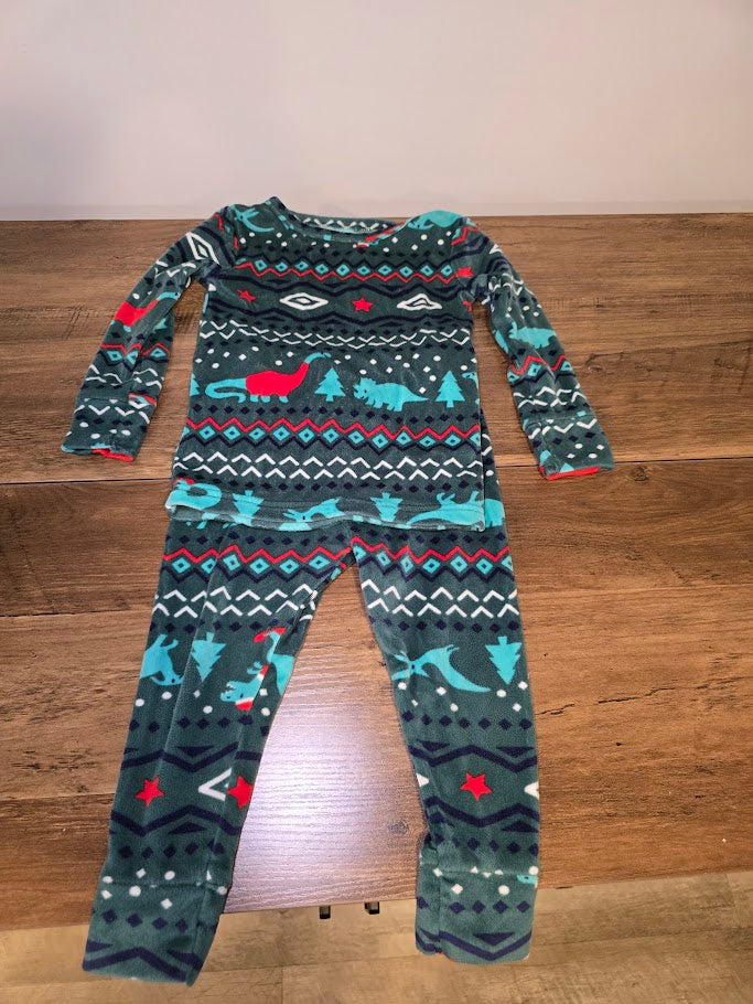 #131 Cat & Jack Christmas dino pjs sz 2T