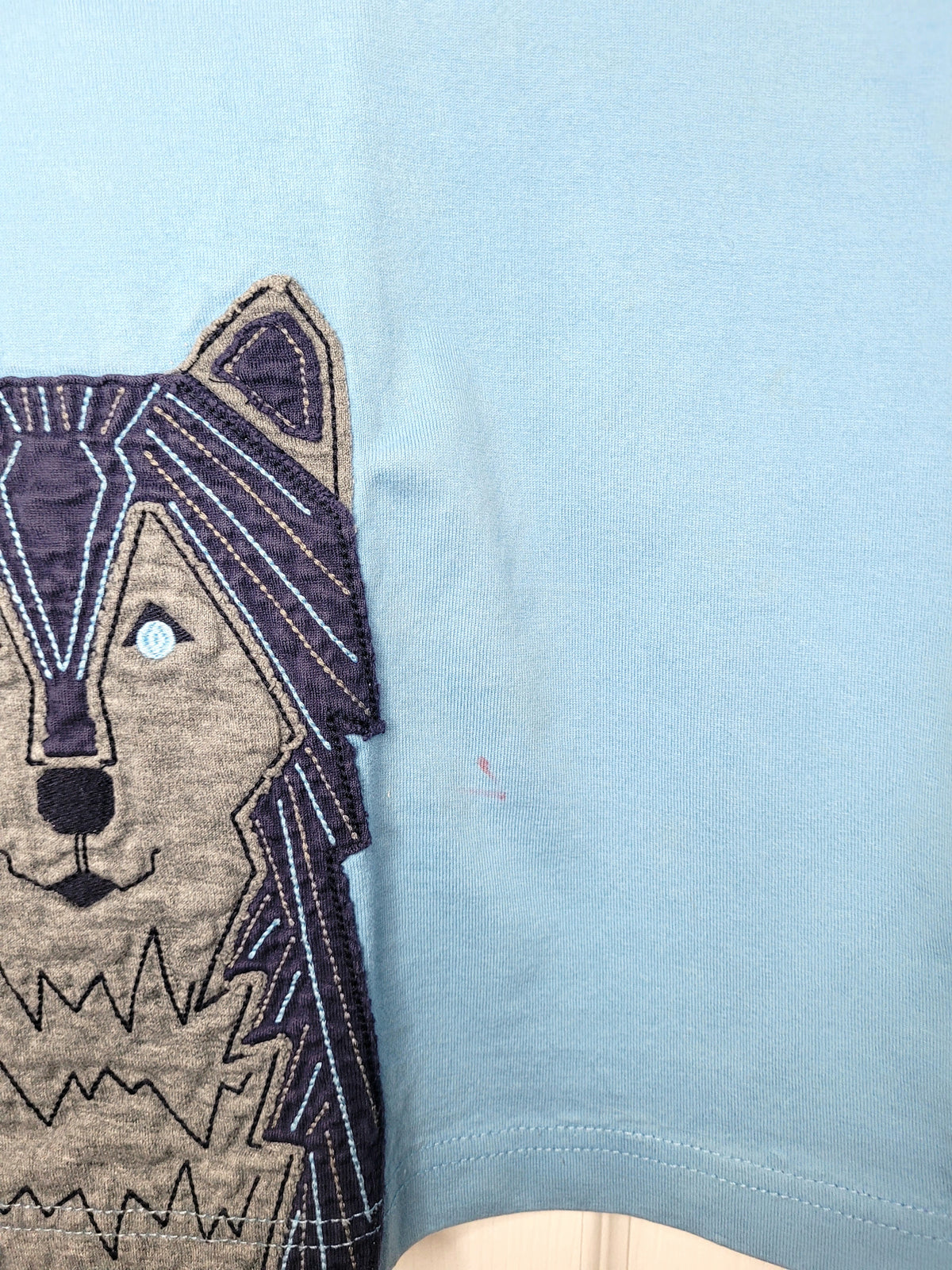 #164 Hanna Andersson Embroidered Applique Wolf Long-Sleeve Top Boys 100/4