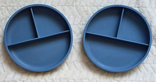 #190 Lalo Blue Divided Suction Plates - Blue