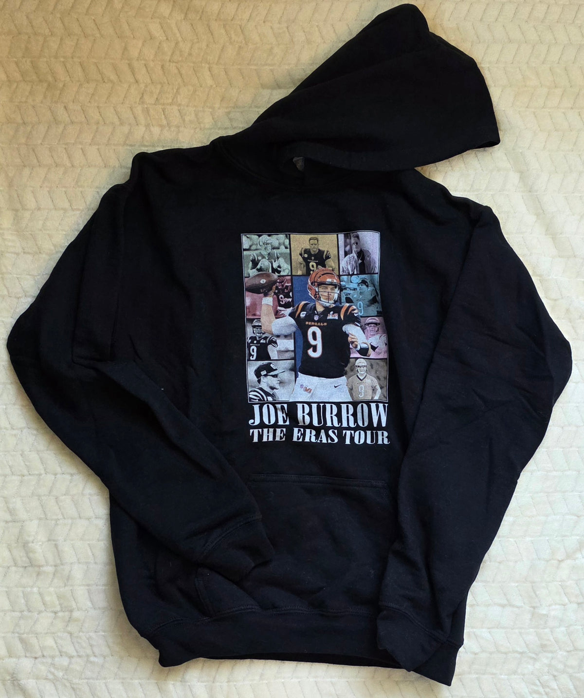 #190 Girls XL (14/16) Joe Burrow Bengals Black “Eras Tour” Hoodie