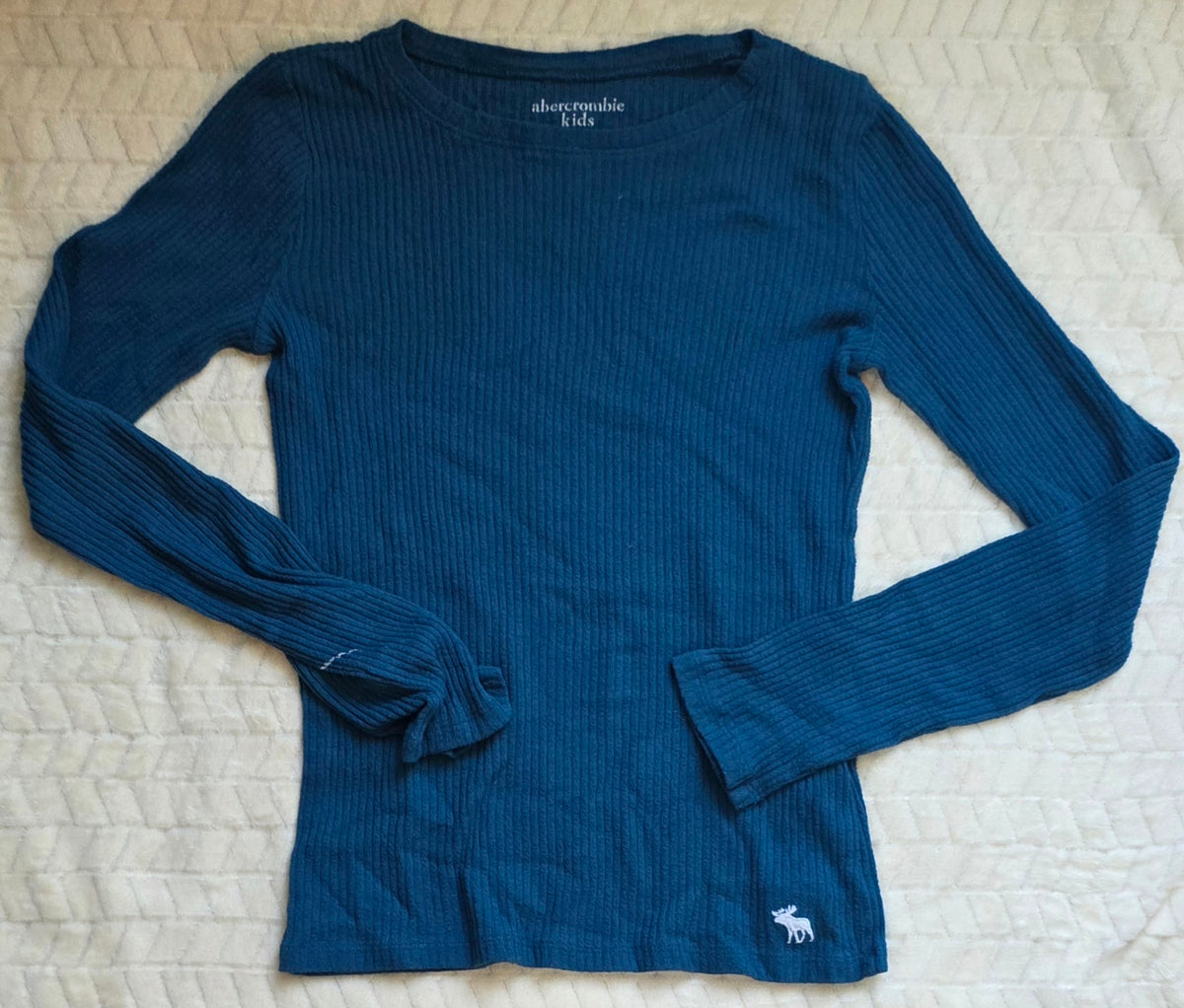 #190 Abercrombie Kids 13/14 Long Sleeve Navy Thermal Tee