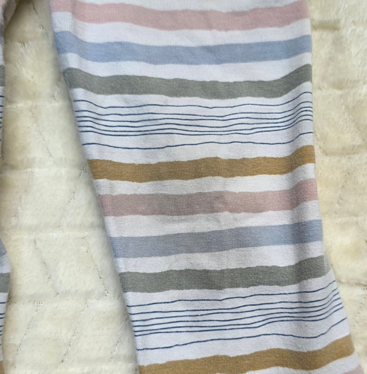 #190 Girls 2T Honest Leggings Bundle Mustard, Navy, and Striped (1 of 2)
