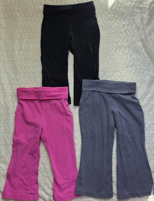 #190 Girls 2T Old Navy Yoga Style Leggings Bundle of 3 Gray, Black & Pink