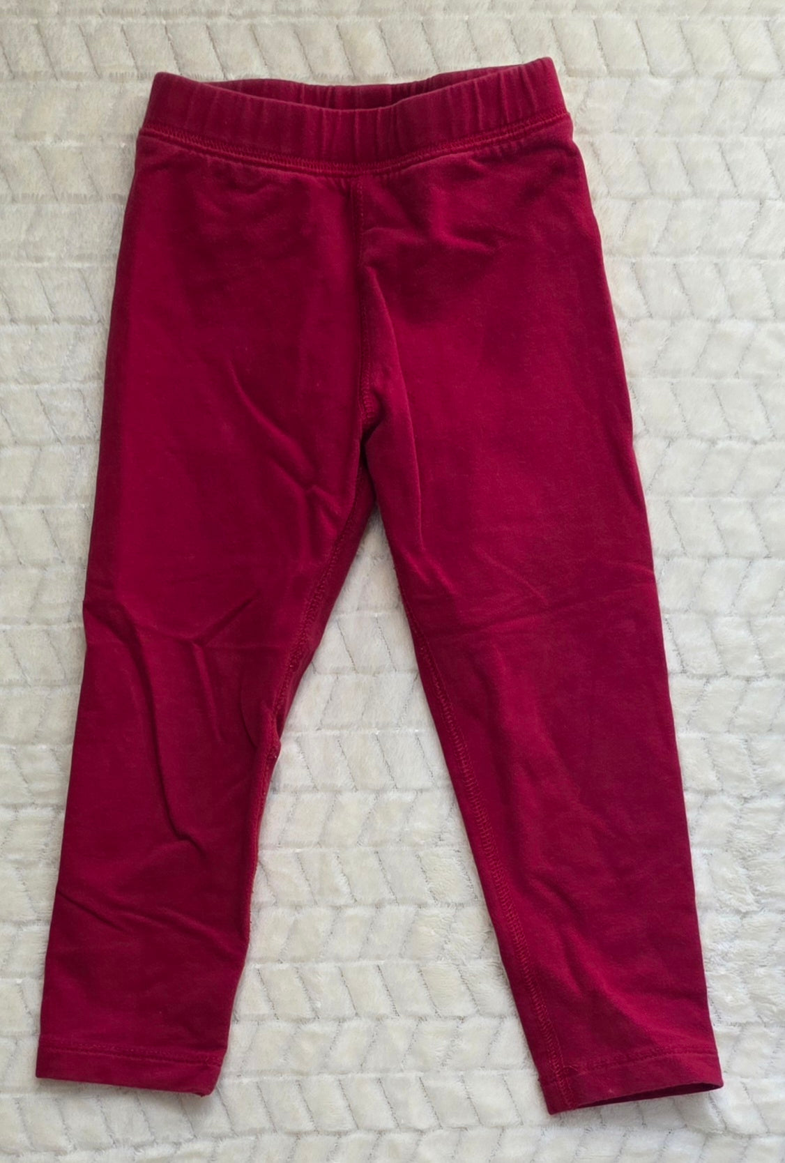 #190 Girls 18–24M Primary Red Leggings
