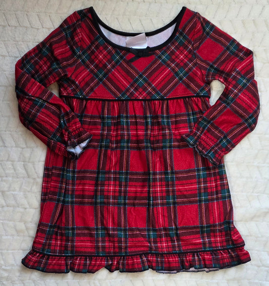 #190 Girls 2T Wondershop by Target Flannel Nightgown Dress Red Plaid (1 of 2)