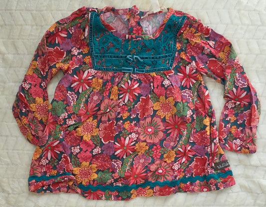 #190 Girls 2T Matilda Jane Blouse Pink Floral (1 of 2)