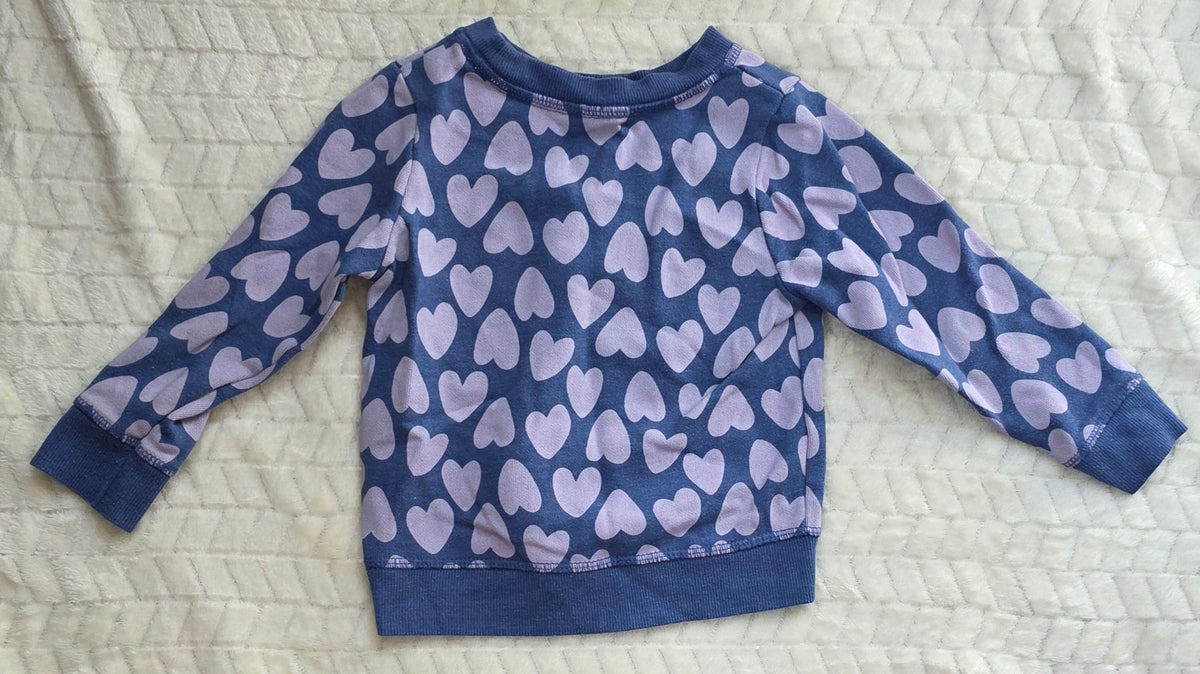 #190 Girls 2T Cat & Jack Sweatshirt Blue Hearts (1 of 2)