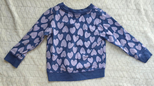 #190 Girls 2T Cat & Jack Sweatshirt Blue Hearts (1 of 2)