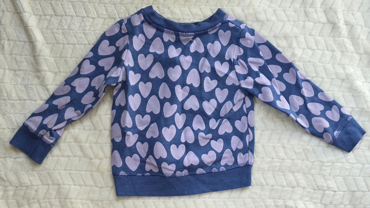 #190 Girls 2T Cat & Jack Sweatshirt Blue Hearts (2 of 2)