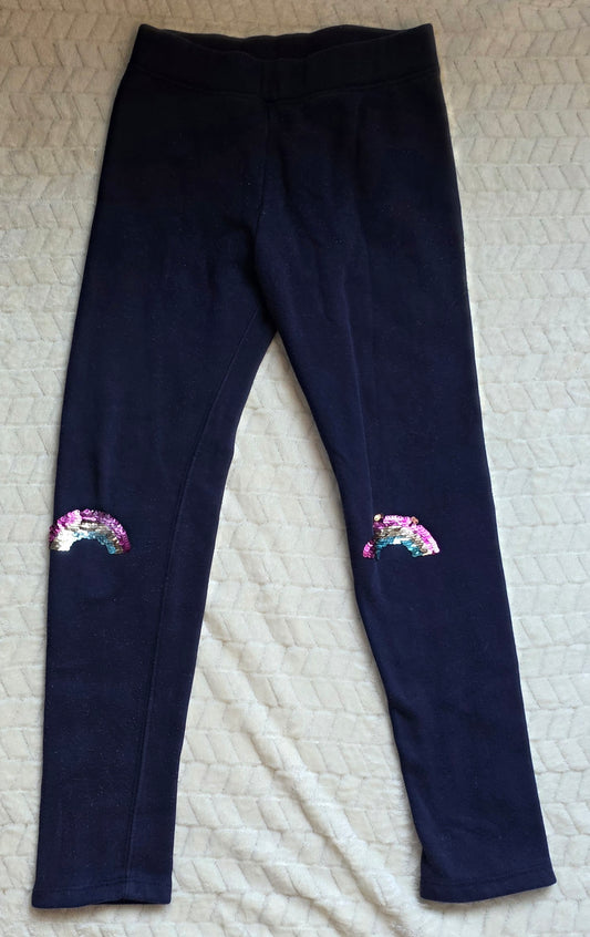 #190 Girls M (8–10) Rumy + Ryder Sweatpants with Sequin Rainbows on Knees