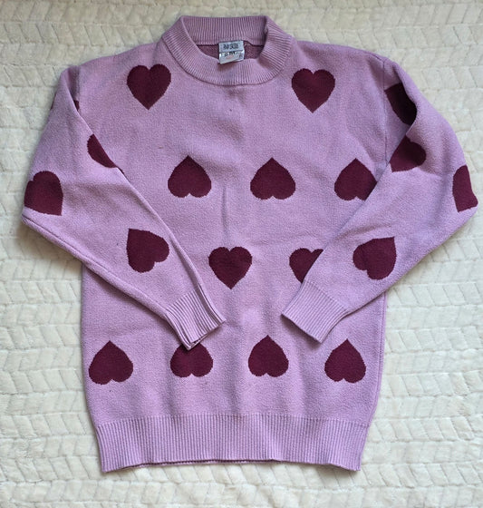 #190 Girls BMG 10Y Sweater Pink Hearts