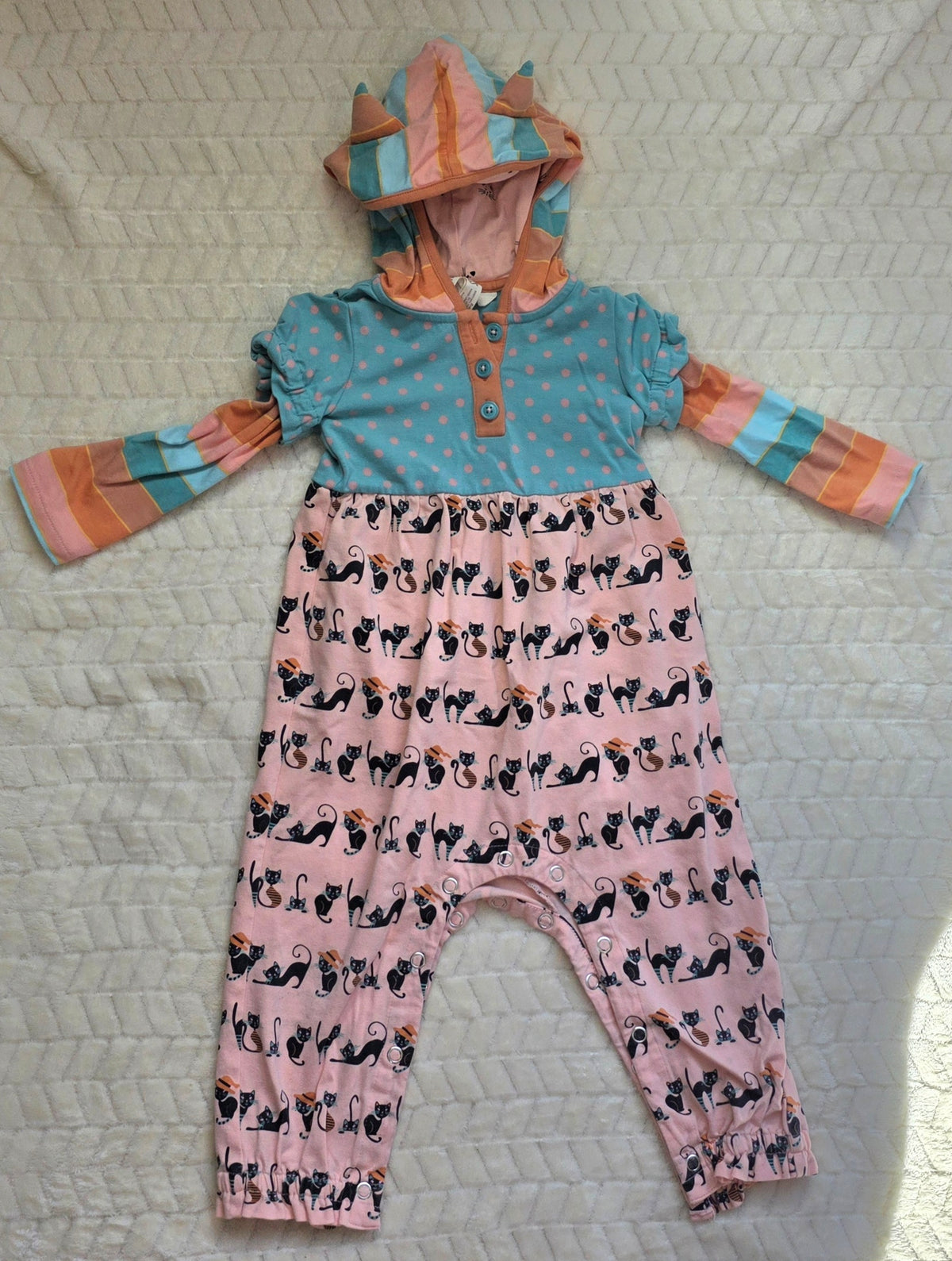 #190 Girls 12–18M Matilda Jane Cat Romper (1 of 2)