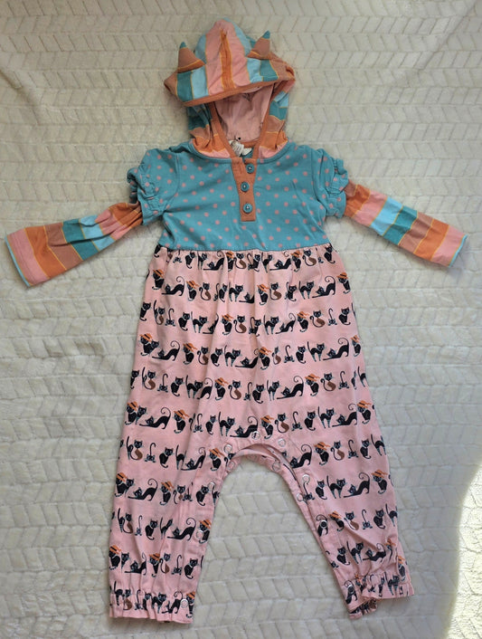 #190 Girls 12–18M Matilda Jane Cat Romper (1 of 2)