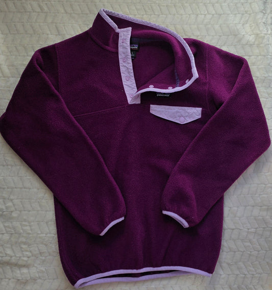 #190 Girls L (12) Patagonia Quarter‑Zip Fleece Purple