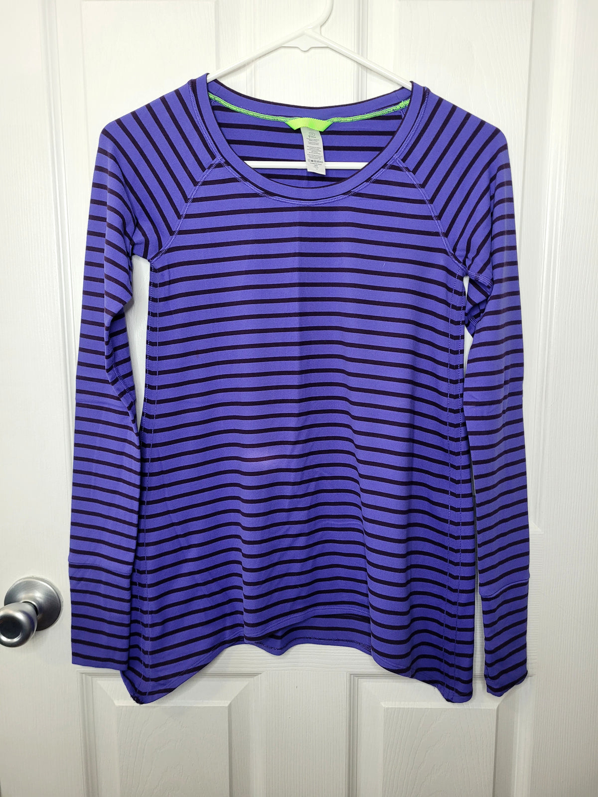 #164 Ivivva by Lululemon Purple Stripe Long-Sleeve Top Girls 12