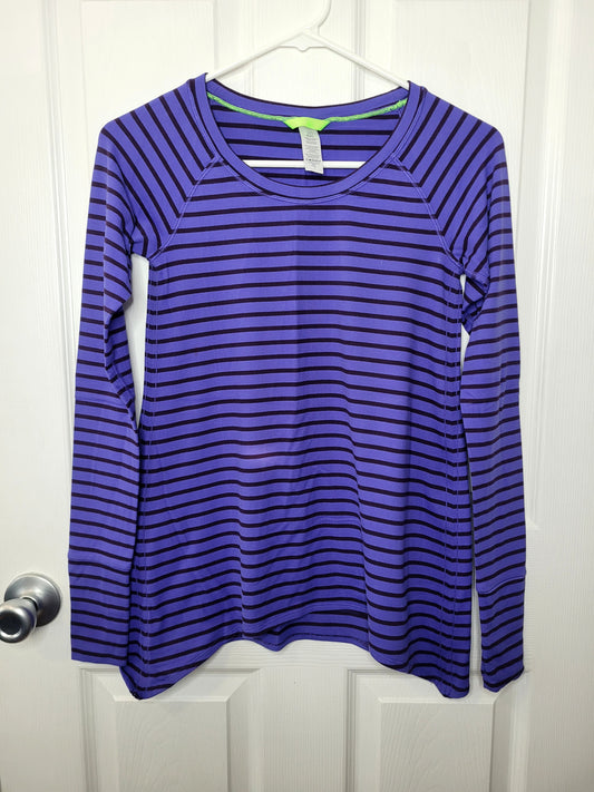 #164 Ivivva by Lululemon Purple Stripe Long-Sleeve Top Girls 12