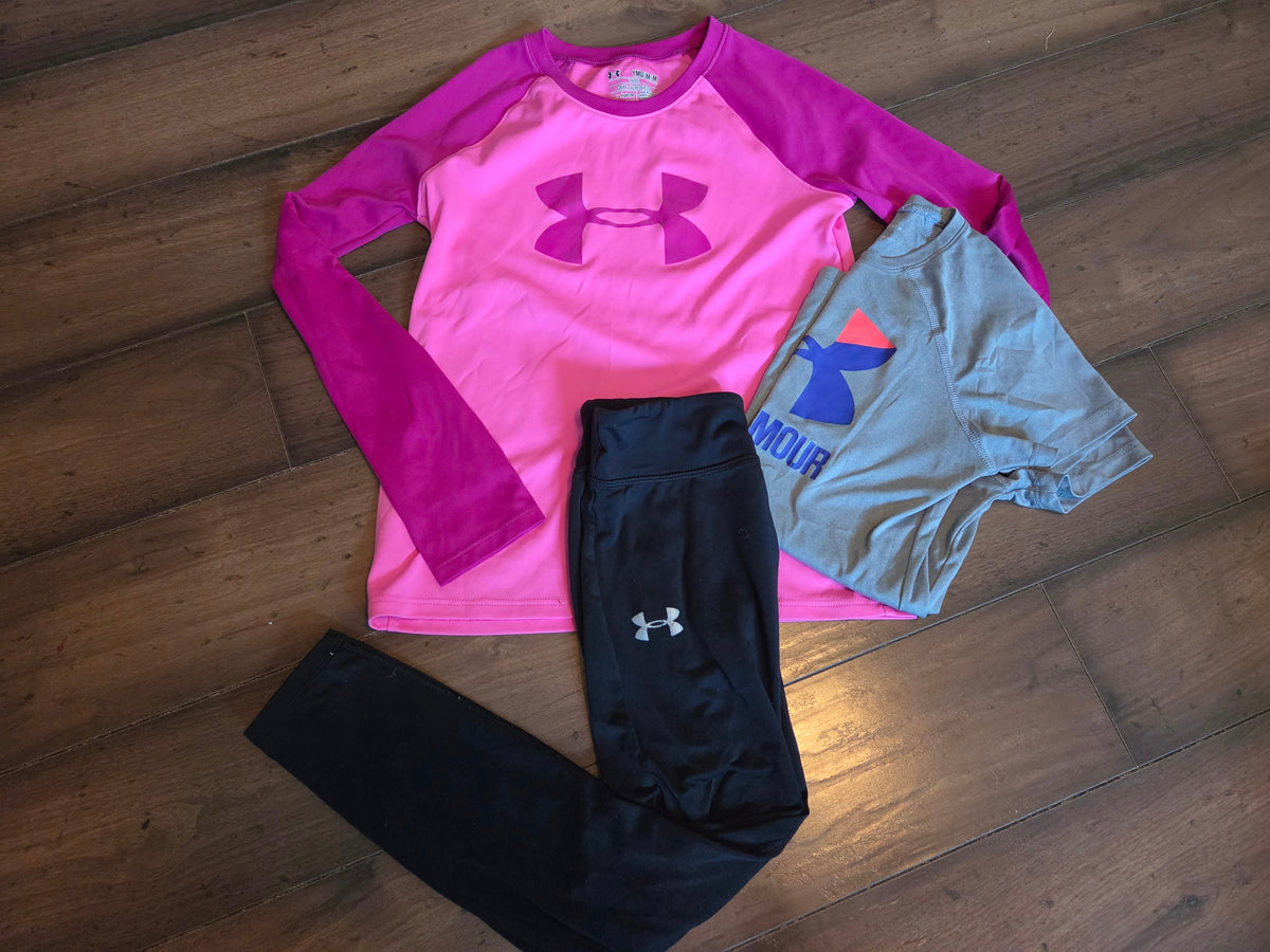 Seller #57 Girls Medium tops (2) and Small leggings