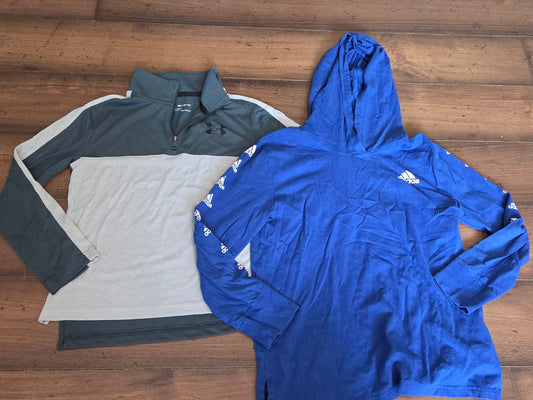 Seller #57 Boys small (8) Adidas hoodie and UA quarter zip